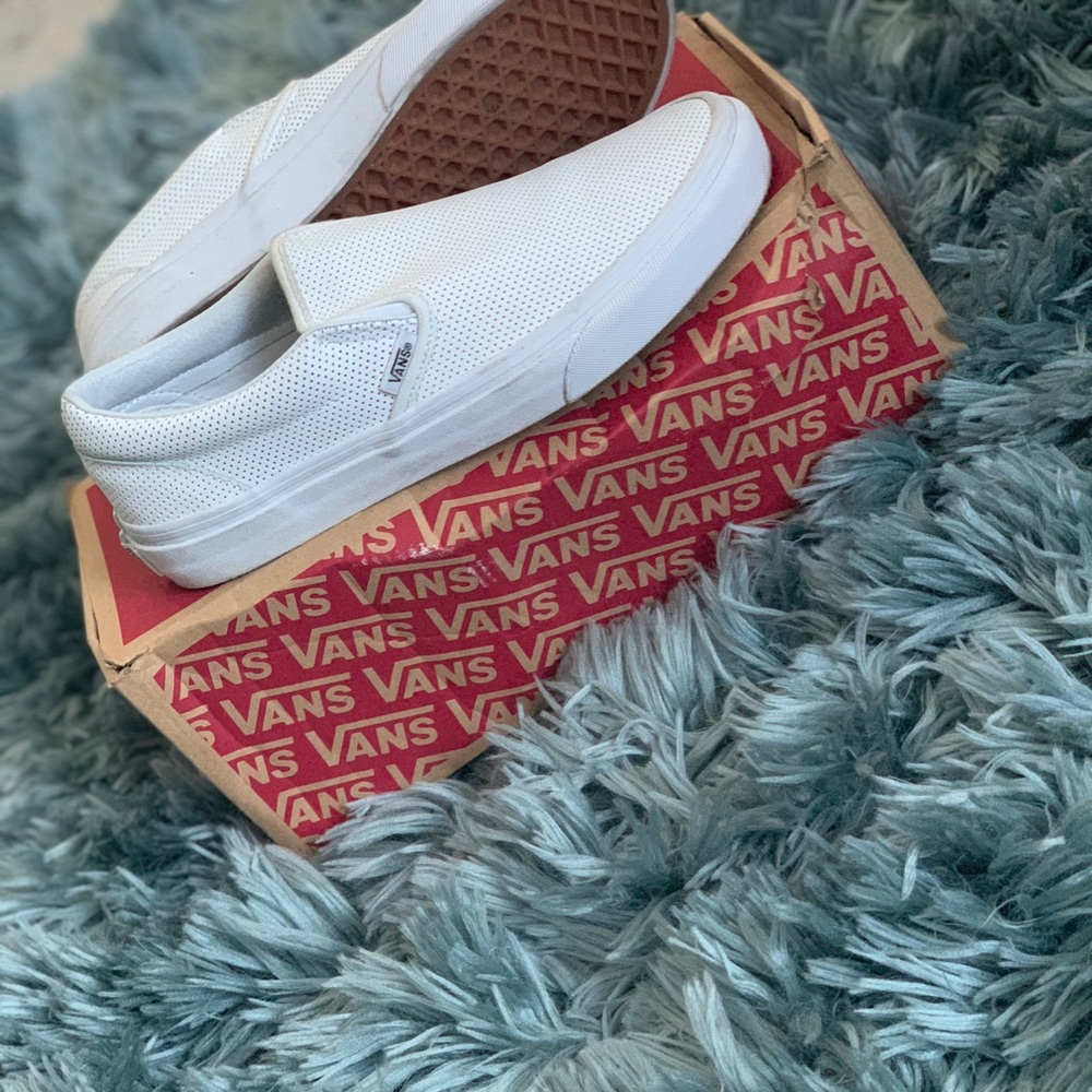 Vans All White Slip On Shoes